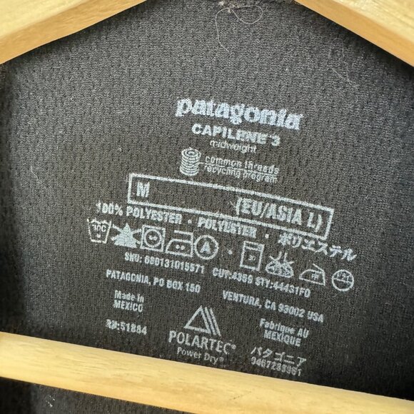 PATAGONIA capilene base layer midweight 3 in black size M - Picture 5 of 5